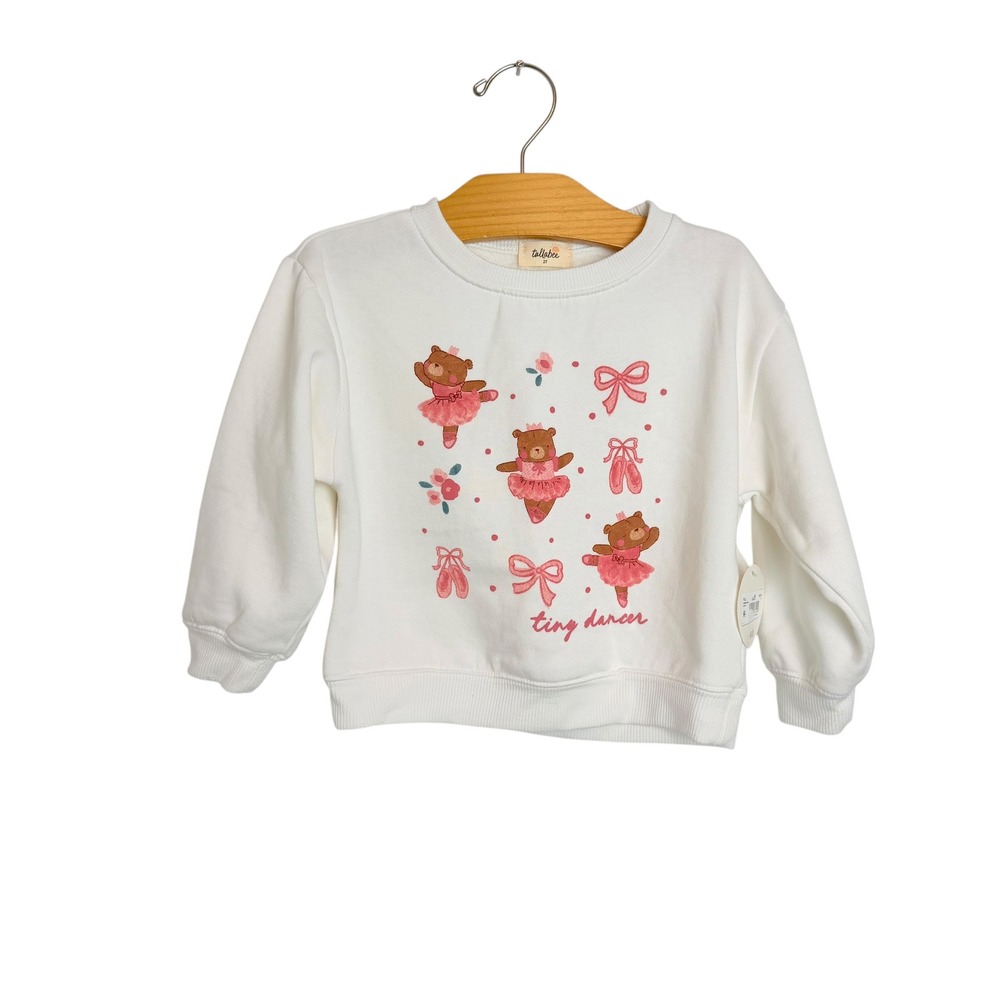 Tullabee Girls 2T Tiny Dancer Ballerina Bear Sweatshirt NEW